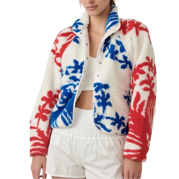 Free People Movement Rocky Ridge fleece snap up jacket Sz. S - Picture 3 of 7